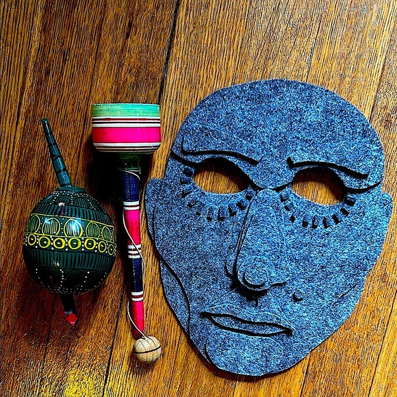 Curated Mexican FolkArt Collection – Oaxacan Amarillo, Balero & Unique Felt Mask - Picture 17 of 17